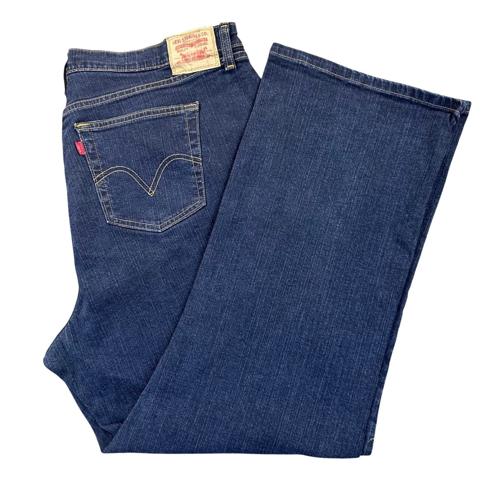 Levis 550 Relaxed Boot Cut Denim Jeans Men's 40x32 Dark Wash Outdoors Casual